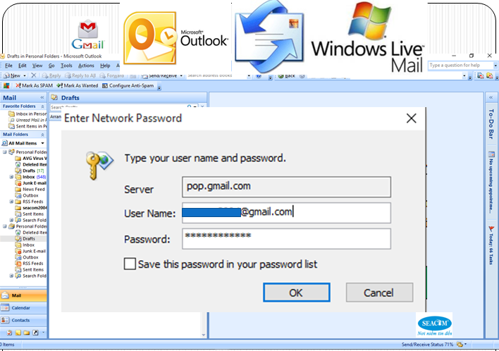Hướng dẫn xử lý GMAIL Login trong Microsoft Outlook, Outlook Express 